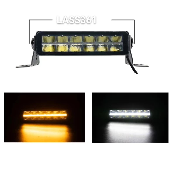 Space Offroad sis lambası 30,5 cm beyaz beyaz-sarı gündüz ledli 60w 12-36v / LASS361 ürün görseli 1