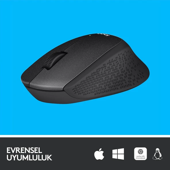 LOGITECH M330 KABLOSUZ SESSİZ USB OPTİK MOUSE SİYAH 910-004909 - Resim 2