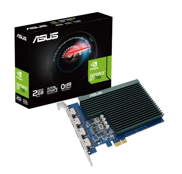 ASUS GEFORCE GT730-4H-SL-2GD5 2GB DDR5 64BIT 4XHDMI EKRAN KARTI ürün görseli 1