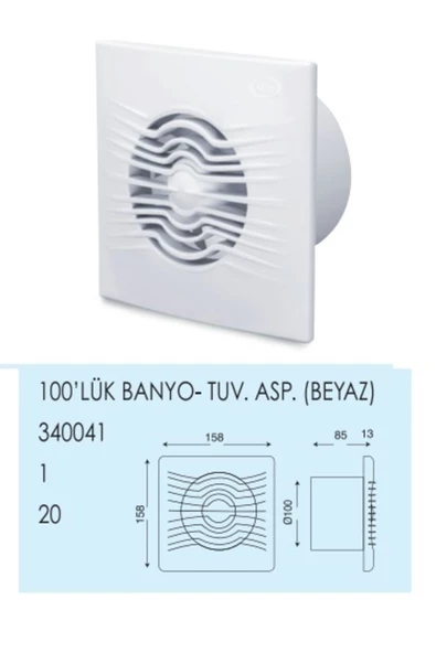 TP ELEKTRİK 100'lük Aspiratör ürün görseli 1
