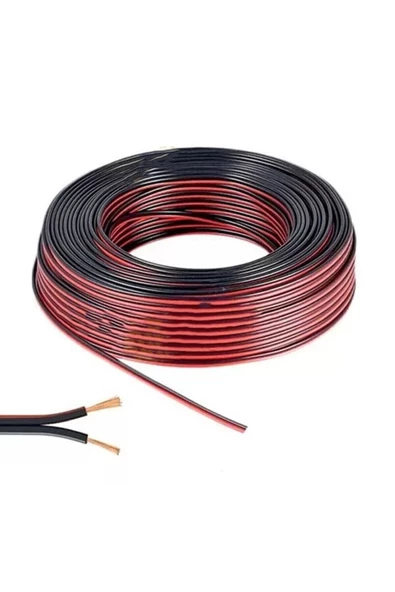 KARS SİYAH KORDON Kablo 2 X 0,75 Mm Bitişik Yassı Kordon Hoparlör Kablosu Siyah Bakır 5 Metre ürün görseli 1