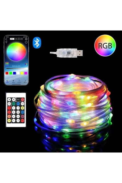ÇOKAN 10 MT rgb Led Uzaktan Kumandalı Sese Duyarlı Bluetooth İle Telefona Bağlanabilir RGB Şerit Led ürün görseli 1