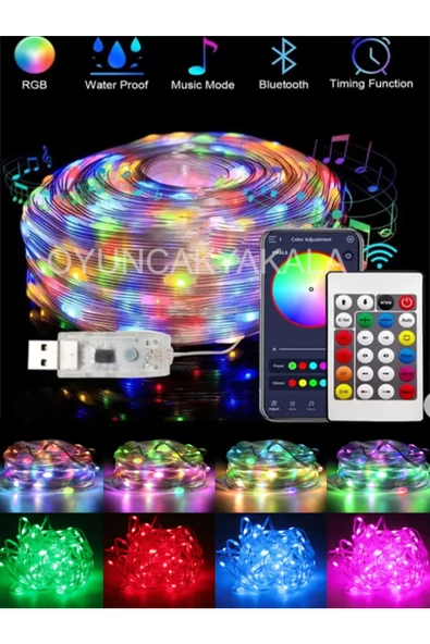 oyuncak yakala Smart Şerit Led Yeni Nesil Dekoratif  10 Metre Bluetooth TV Sese Duyarlı USB'li ürün görseli 1