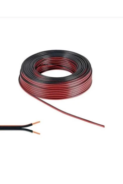 SİYAH KARS 100m Metre 2x0.75mm Kordon Kablo Elektrik Ve Hoparlör Kablosu ürün görseli 1