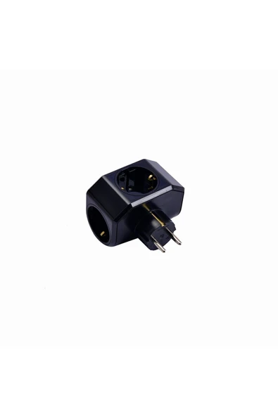 VİKO Viko Yonca Plus Topraklı Üçlü Grup Fiş Priz Siyah ürün görseli 1
