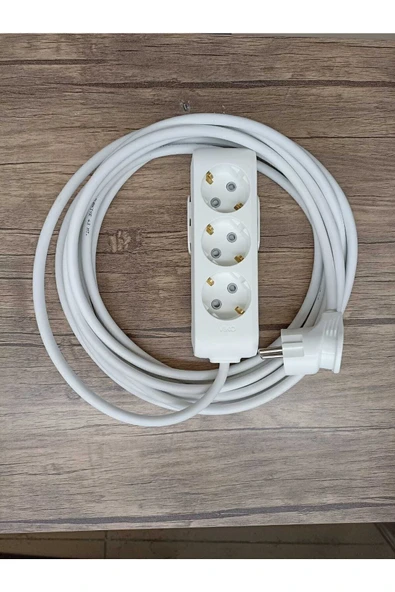 VİKO 7 Metre Ekonomik 3'lü Grup Priz Topraklı 7 Metre Kablo Caa ürün görseli 1