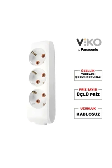 VİKO Viko Multilet Üçlü Grup Priz Topraklı Klemensli ürün görseli 1