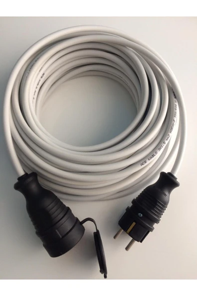 ANZEYGRUP 50 Metre Topraklı Seyyar Uzatma Kablosu 3x1,5 Mm Ttr Cca Beyaz ürün görseli 1