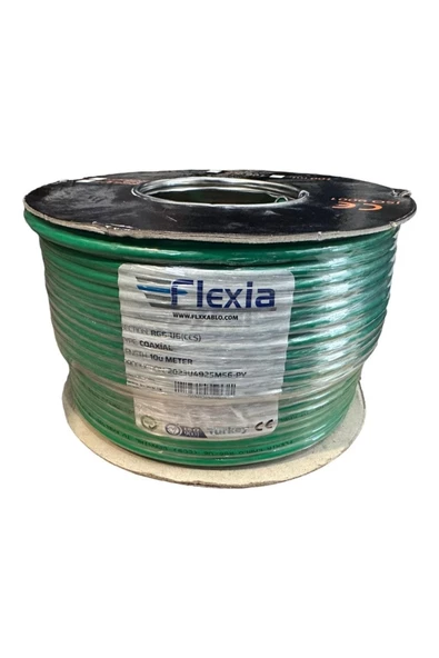 FLEXİA 100 Metre Yeşil RG6 - U6 TV KABLOSU ürün görseli 1
