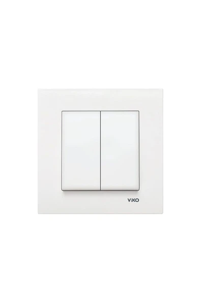 VİKO Viko Karre Beyaz Komütatör(İKİLİ ANAHTAR) ürün görseli 1