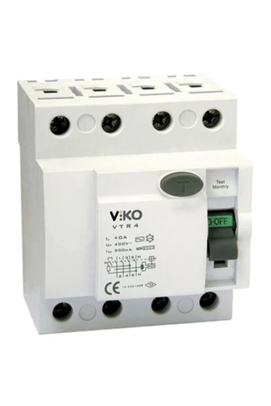 VİKO 4 X 40 Amper Akım Rölesi 300ma (VTR4-40300) ürün görseli 1