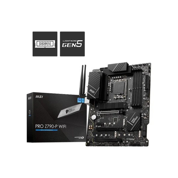 MSI PRO Z790-P WIFI DDR5 7000MHZ 1XHDMI 1XDP 4XM.2 USB 3.2 ATX 1700P (12. / 13. VE 14. NESİL İŞLEMCİ UYUMLU) ürün görseli 1