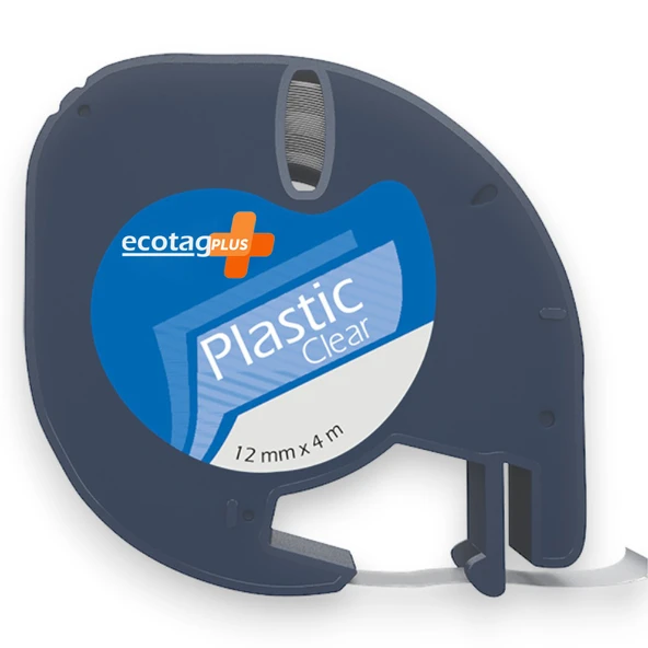 Ecotagplus  Dymo Letratag Muadili Plastik Şerit Etiket Şeffaf 10 lu Eco Paket ürün görseli 1