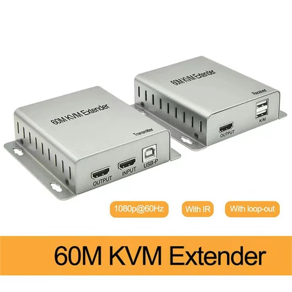 SENSEI HD-61 HDMI 60M KVM EXTENDER CAT5E/CAT6 2XUSB+IR 1080P 60HZ ürün görseli 1