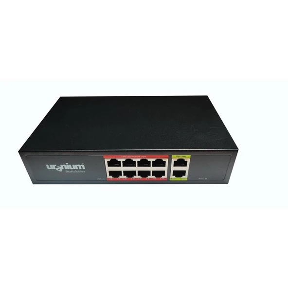 URANIUM POE-G8002-96W 8 PORT GIGABIT + 2 PORT GIGABIT RJ45 UPLINK POE SWITCH (REALTEK CHIPSET) ürün görseli 1
