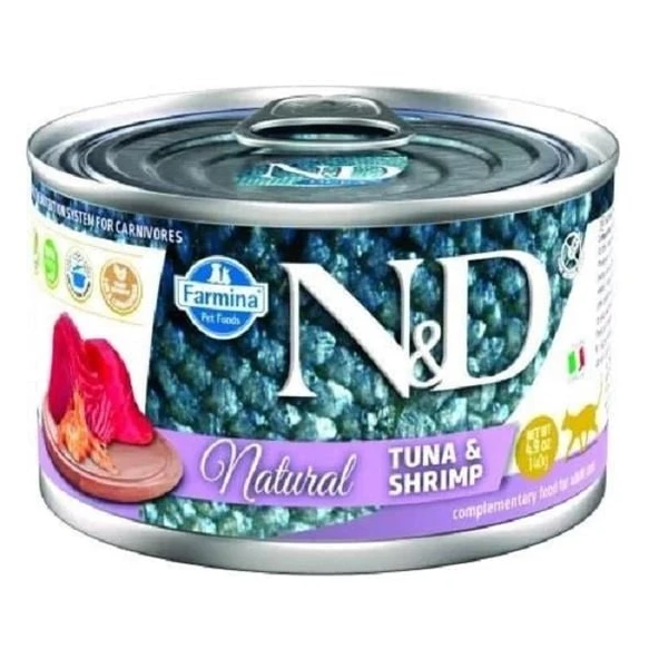 N&D Natural Ton Balıklı ve Karidesli Kedi Konservesi 140 Gr ürün görseli 1