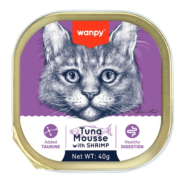 Wanpy Kedi 40g Ton Balıklı & Karidesli Alutray Yaş Mama ürün görseli 1