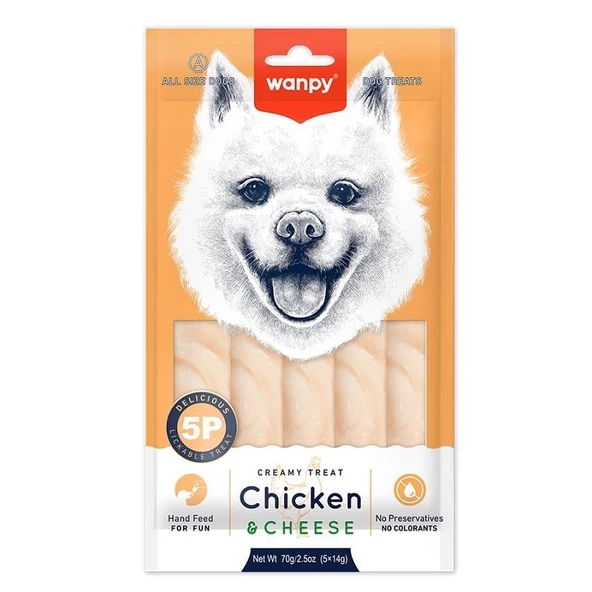 Wanpy Tavuklu&Peynirli Krema Köpek Ödülü 5x14 gr ürün görseli 1