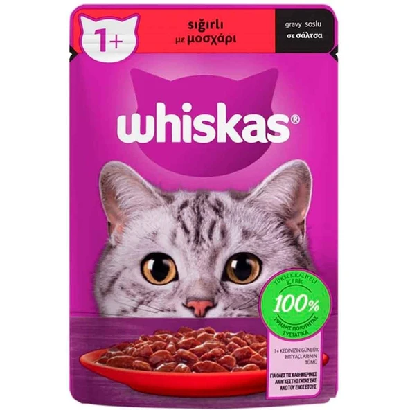 Whiskas Sığır Etli Pouch Kedi Maması 85 Gr ürün görseli 1