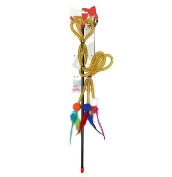 Natura Parlak Kordon Toplu Kedi Olta Oyuncak 45 Cm PTC-057 ürün görseli 1