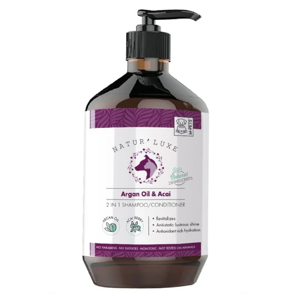 Naturluxe Dog Shampoo & Conditioner Argan Oil & Acai 500ml ürün görseli 1