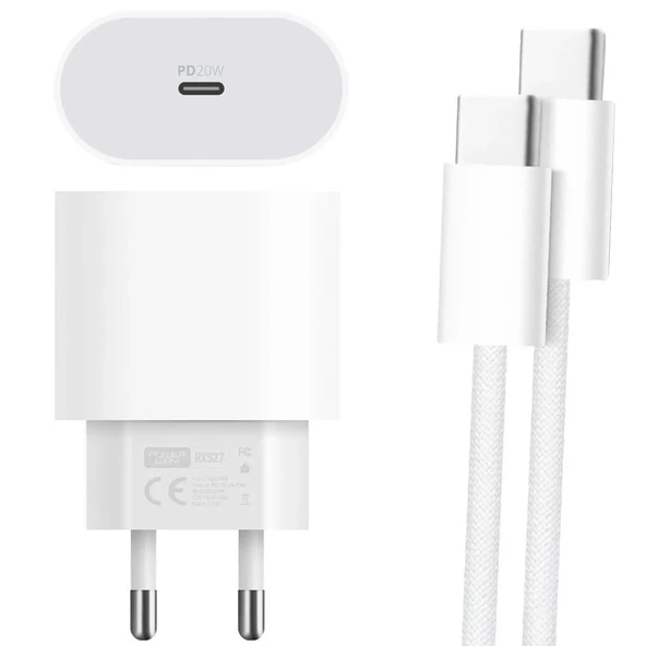 Zemheri RXS27 20W Type-C Şarj Adaptörü - Kablo Seti (Apple 15 Pro-Pro Max Uyumlu) ürün görseli 1