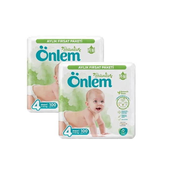 ÖNLEM Botanika 4 Numara Maxi Bebek Bezi Fırsat Paketi 200 Adet (7-14 KG) ürün görseli 1