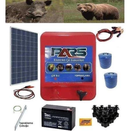 Pars Elektrikli Çit Ayı-Domuz Kovucu Eco Set 1000 (Demir Direk İzolatörlü) ürün görseli 1