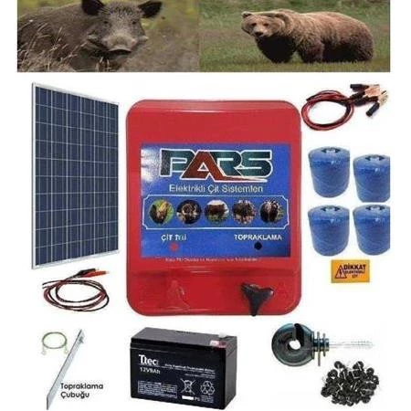 Pars Elektrikli Çit Ayı-Domuz Kovucu Eco Set 2000 (Ahşap Direk İzolatörlü) ürün görseli 1