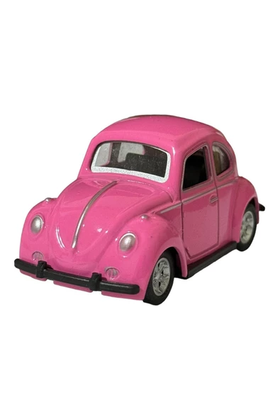 METAL ÇEK BIRAK PEMBE RENK MİNİ VOSVOS ARABA 8 CM HEDİYE KOLEKSİYON ürün görseli 1