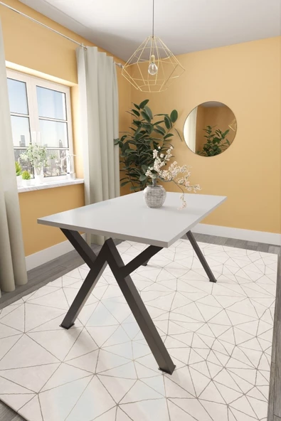 Wood House Almila Yemek Masası-beyaz ürün görseli 1