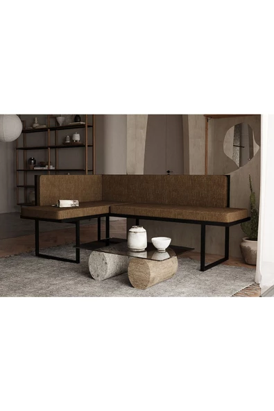 Wood House PAPATYA KÖŞE TAKIMI KAHVE (MUTFAK,BAHÇE,BALKON,OTURMA ODASI) ürün görseli 1