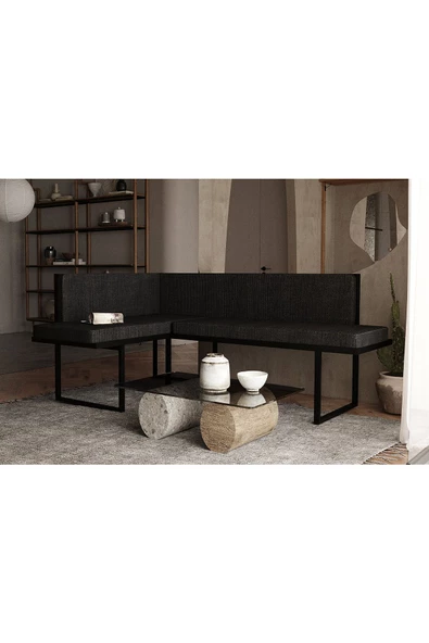 Wood House PAPATYA KÖŞE TAKIMI SİYAH (MUTFAK,BAHÇE,BALKON,OTURMA ODASI) ürün görseli 1
