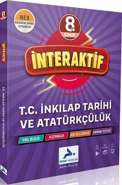 Paraf Yayınları 8. Sınıf İnteraktif T.C. İnkılap Tarihi ve Atatürkçülük Soru Bankası ürün görseli 1