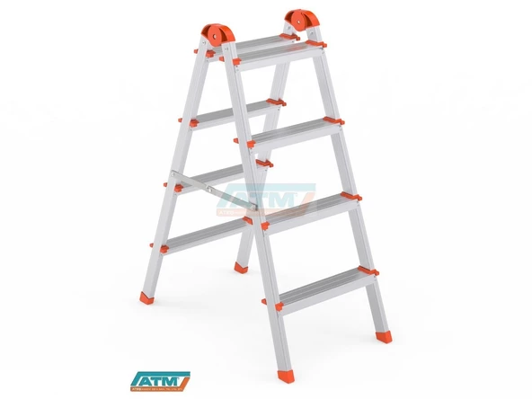 4+4 CLAS ALM ÇİFT ÇIKIŞLI MERDİVEN - Resim 2