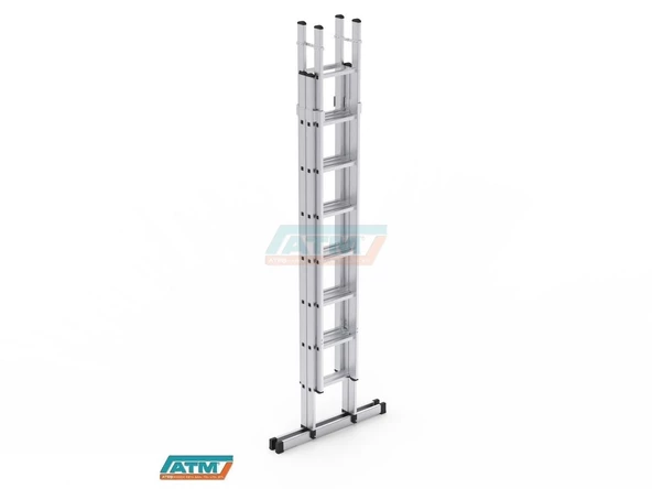 2,5*4=10+2=12 MT 80X25 ÇİFT SÜRGÜLÜ MERDİVEN ürün görseli 1