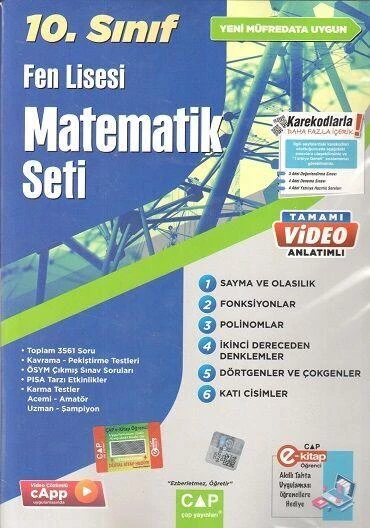 10. Sınıf Fen Lisesi Matematik Seti Çap Yayınları ürün görseli 1