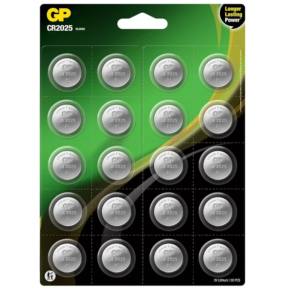 GP CR2025 DL2025 Lityum 20'Li Para Pil (GPCR2025-2CAI20) ürün görseli 1