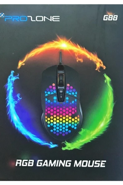 Prozone Prozone G88 RGB Kablolu Optik Oyuncu Mouse Siyah ürün görseli 1