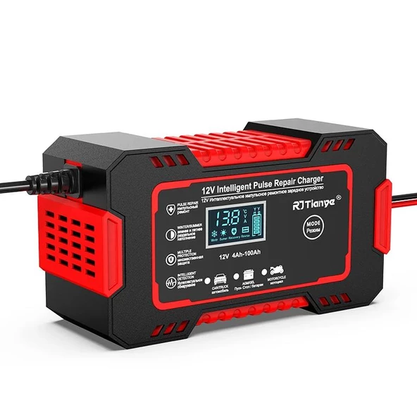 12v 6a Akıllı Araba Motosiklet Lcd Ekran Araç Akü Onarım Hızlı Şarj Cihazı Islak Kuru Jel Kurşunasit ürün görseli 1
