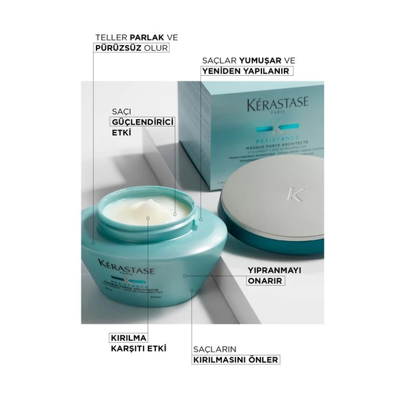 Kerastase Resistance Masque Force Architecte Maske 200ml Ciment - Resim 2