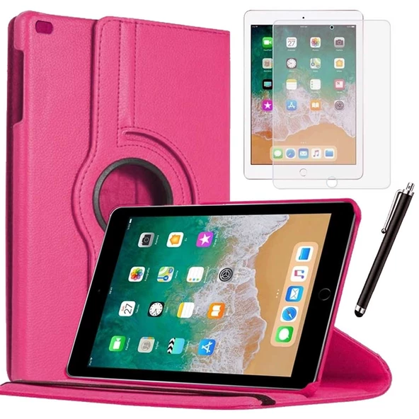 Apple iPad 5 Nesil / 6 Nesil Kılıf Ekran Koruyucu Ve Kalem Set Pembe ürün görseli 1
