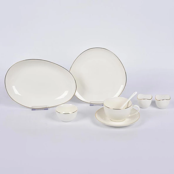 Vitale Elips Beyaz New Bone 32 Parça Kahvaltı Takımı MTFK.0123 ürün görseli 1
