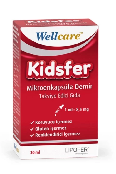 Wellcare Kidsfer Mikroenkapsüle Demir Takviye Edici Gıda 30 ml ürün görseli 1