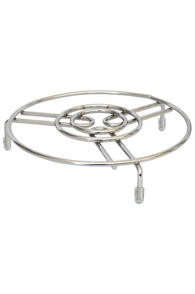Krom Metal Yuvarlak Tencere Çaydanlık Altlığı Nihale 19cm ürün görseli 1