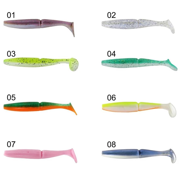 Captain 3516 Pukka Shad 9cm 7gr Levrek Silikonu 5'li Paket Suni Yem ürün görseli 1