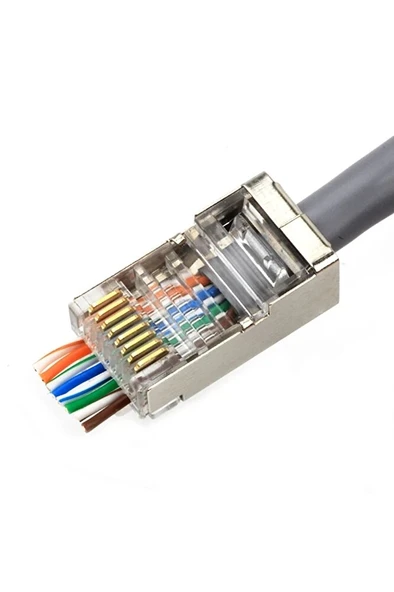 Yeni Nesil Delikli Metal Cat6 Ez Rj45 Konnektör Utp Jack (100 ADET) ürün görseli 1