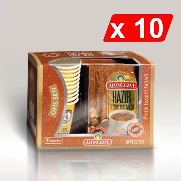 Altıncezve Hazır Türk Kahvesi Ofis Seti Sade 10 x 7 Gr - 10LU PAKET ürün görseli 1