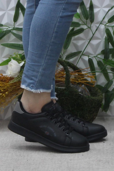 Fort Row Lena Siyah Füme Rahat Hafif Sneaker Kadın Spor Ayakkabı ürün görseli 1