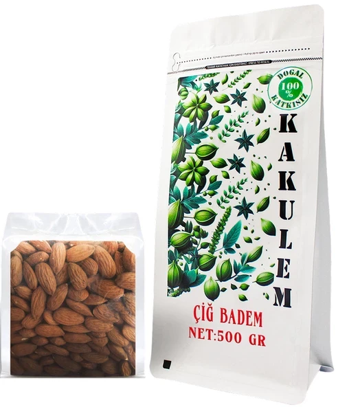 KAKULEM SERTİFİKALI Yerli Çiğ Badem İçi 500 GR ürün görseli 1
